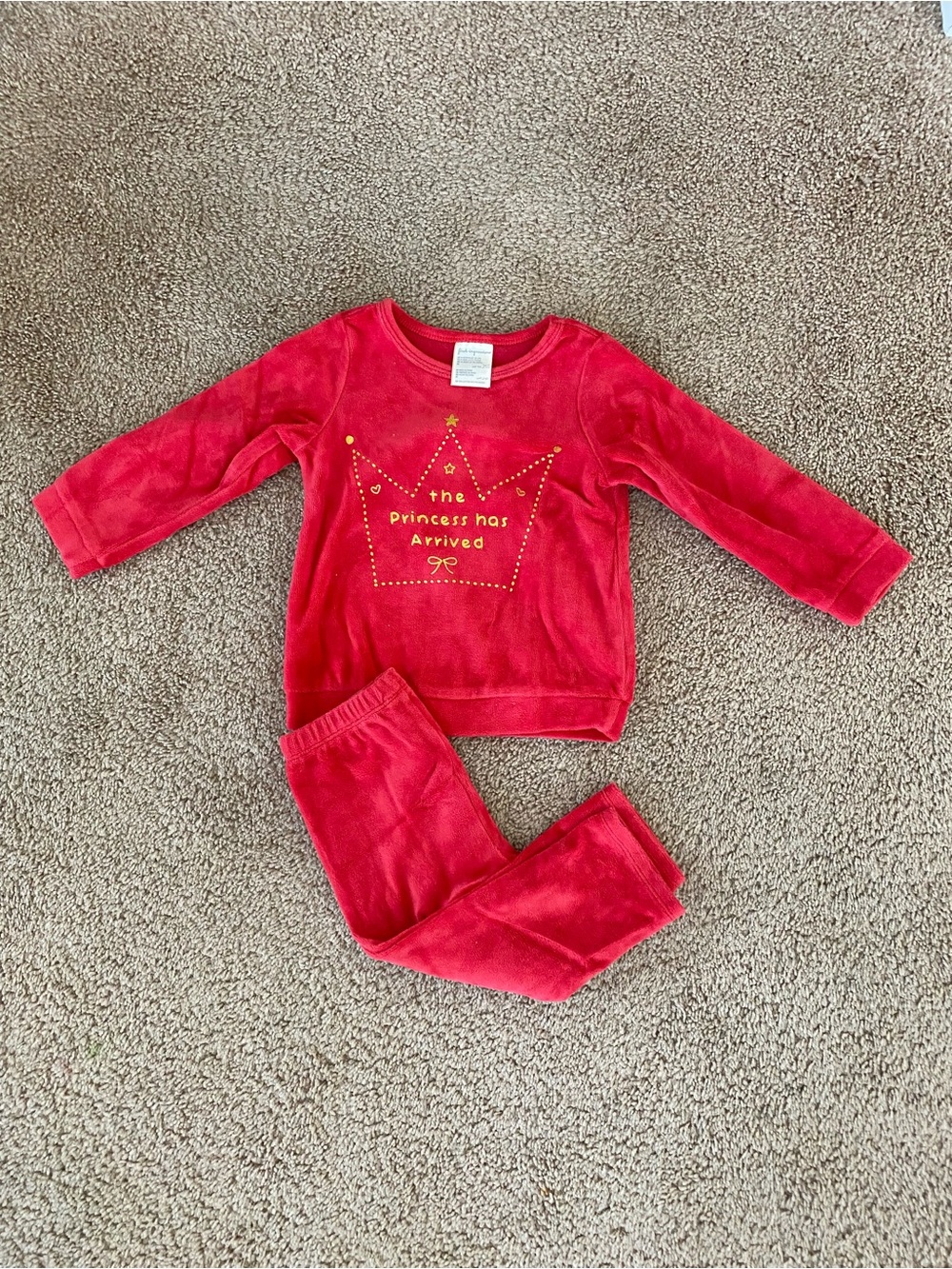 First Impressions Red Velour Set w/ Gold Crown